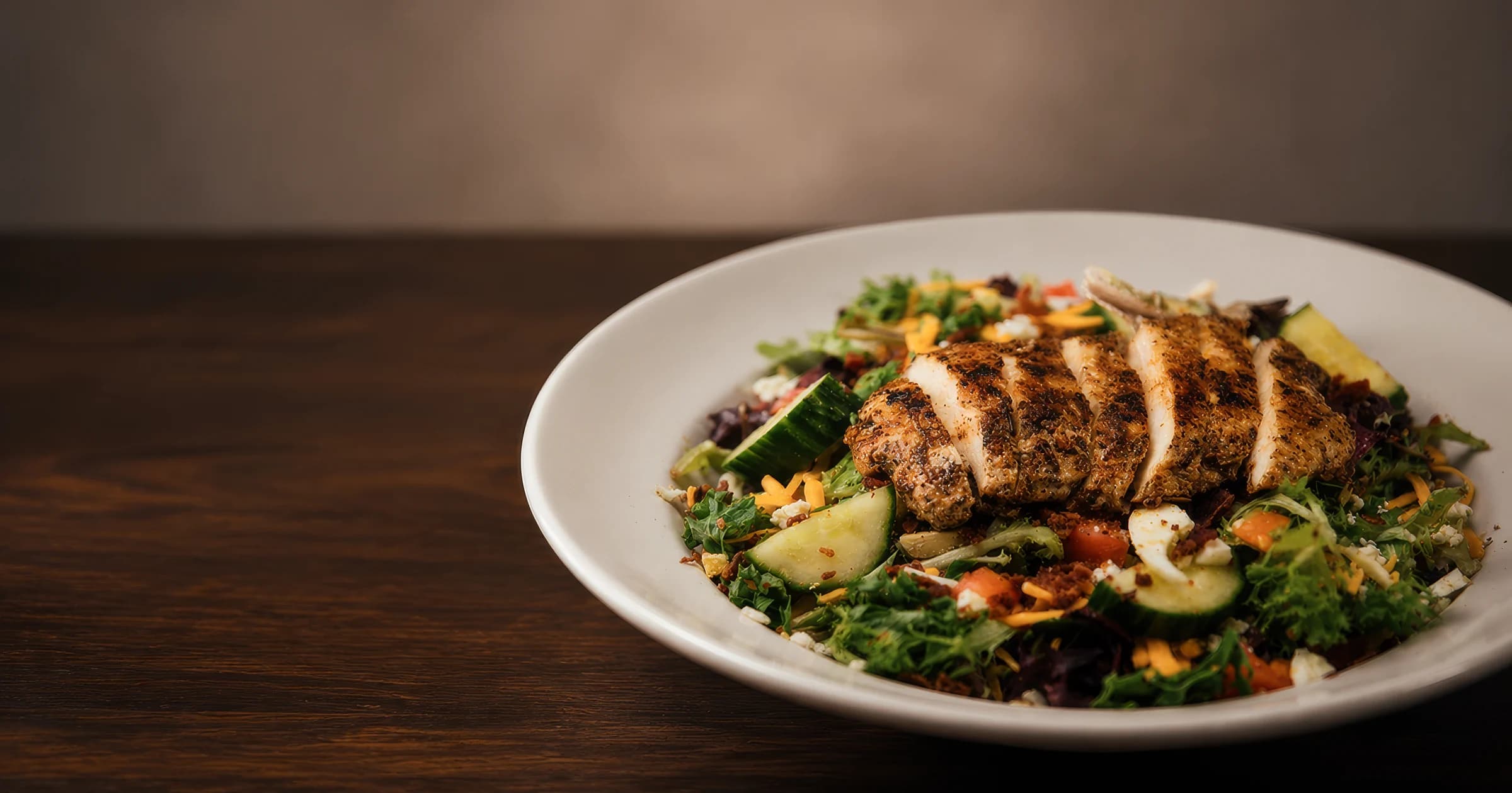 Blackened chicken salad at The Mason Jar, Greer SC bar and grill menu